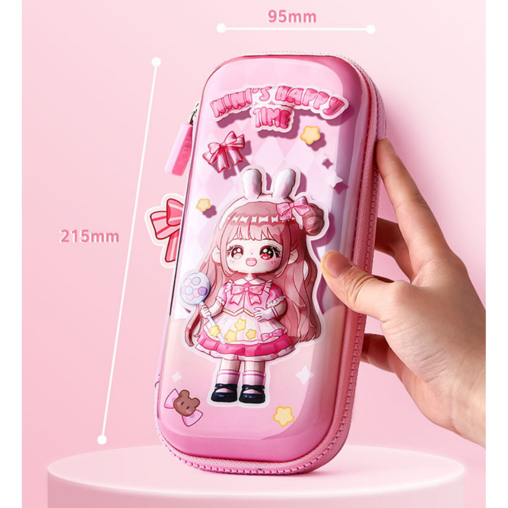 

K pensil tempat pensil KBX happy time 3D hardcase wateroof