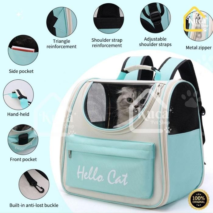 Tas Kucing Tas Ransel Kucing Pet Carrier Tas HELLO Cat Cat Bag Tas Hiking Untuk Membawa Kucing