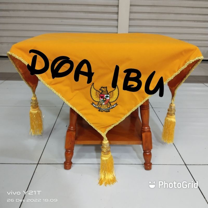 

best seller alas baki upacara bendera alas baki paskibra pake bandulan warna kuning ready stock