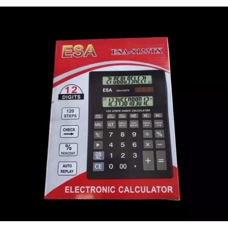 

KALKULATOR UKURAN JUMBO ESA 8810 LCS LAYAR LCD LED/KALKULATOR ESA 12 DITS CHECK CORRECT BESAR