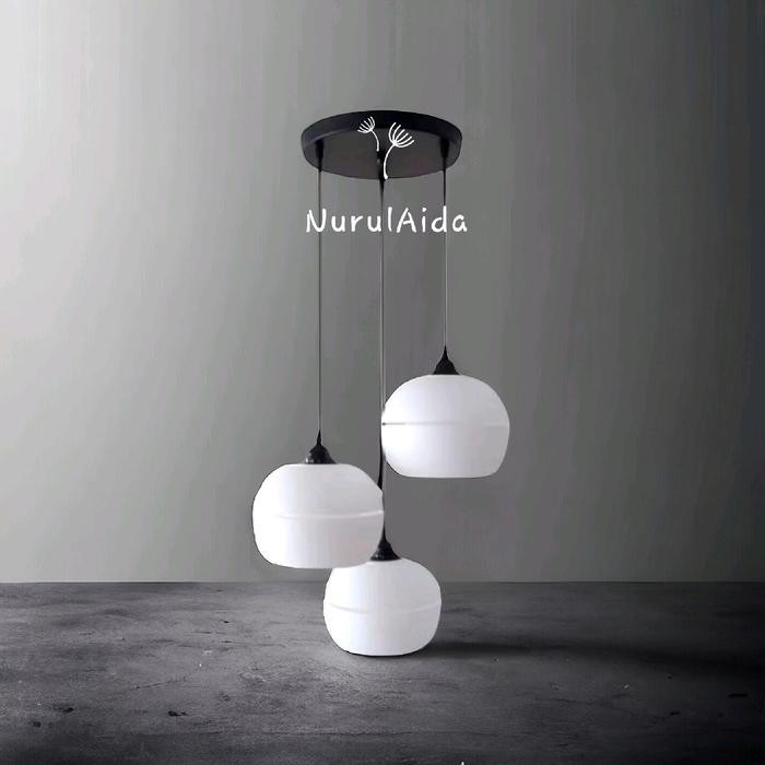 Lampu hias gantung minimalis set 3in1 model Moonlight-hiasan plafon ruang tamu teras rumah dan dapur
