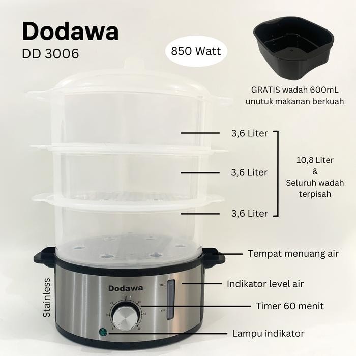 SS- Electric Steamer 3 Level / Alat Kukus Dimsum 3 Tingkat / Mesin Kukusan