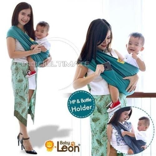 GEYANASHOP_ GENDONGAN BAYI KAOS/GEOS BABY LEON POLOS WARNA NAVI UKURAN M DAN L