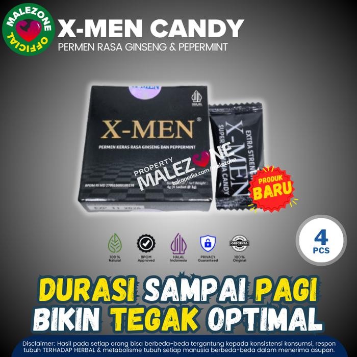 terjaminDiKita- Permen XMEN Herbal Suplemen Vitalitas Kuat Tahan Stamina Lama Pria Dewasa Original