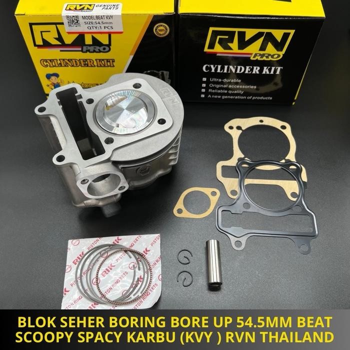 Blok Seher Boring Paket Bore Up Beat Karbu Scoopy Karbu Spacy Karbu Boreup 54.5Mm 54,5Mm 54.5 Mm