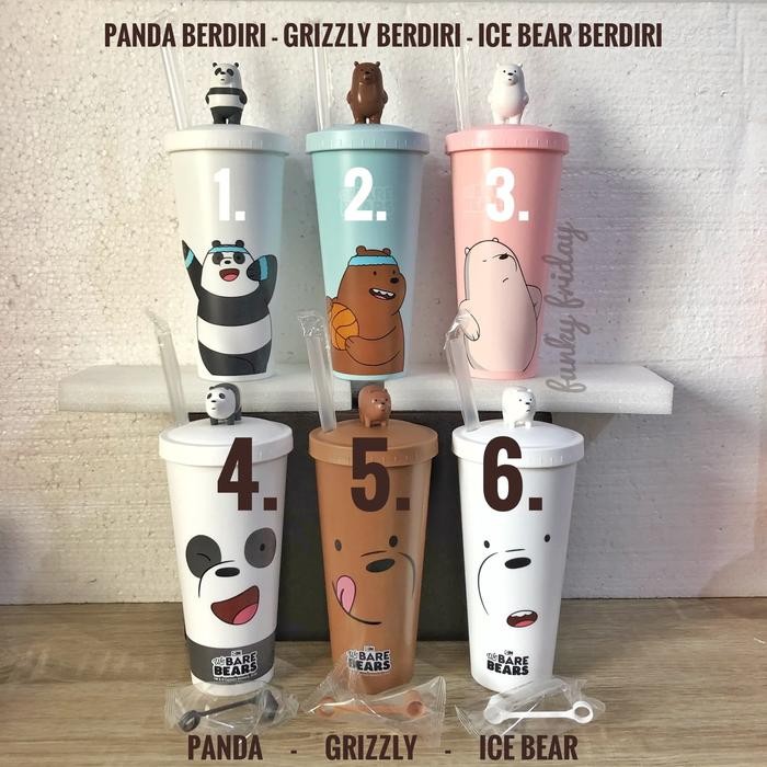 TUMBLER WE BARE BEARS WBB MINISO