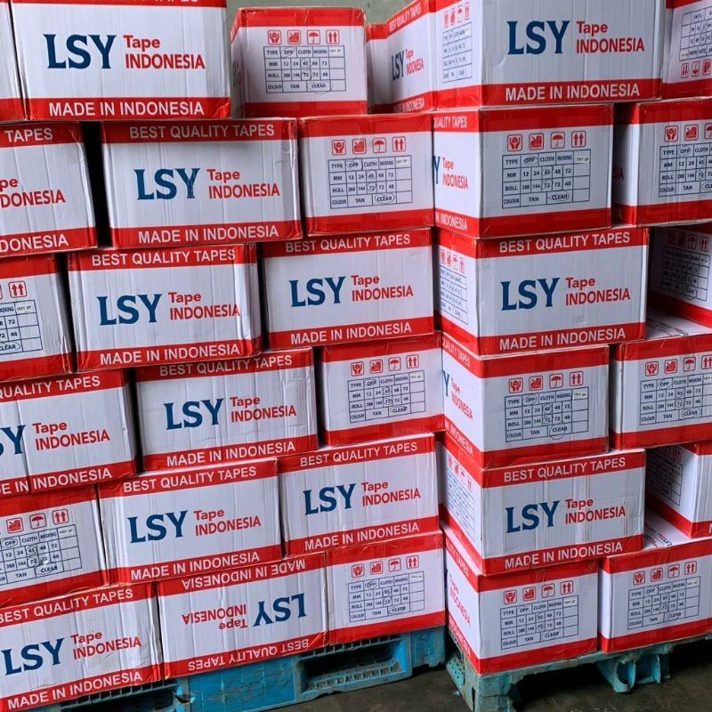 

lakban bening / isolasi bening 24mm x 90yard full 1 dus isi 96 roll LSY TAPE INDONESIA ( CBM )