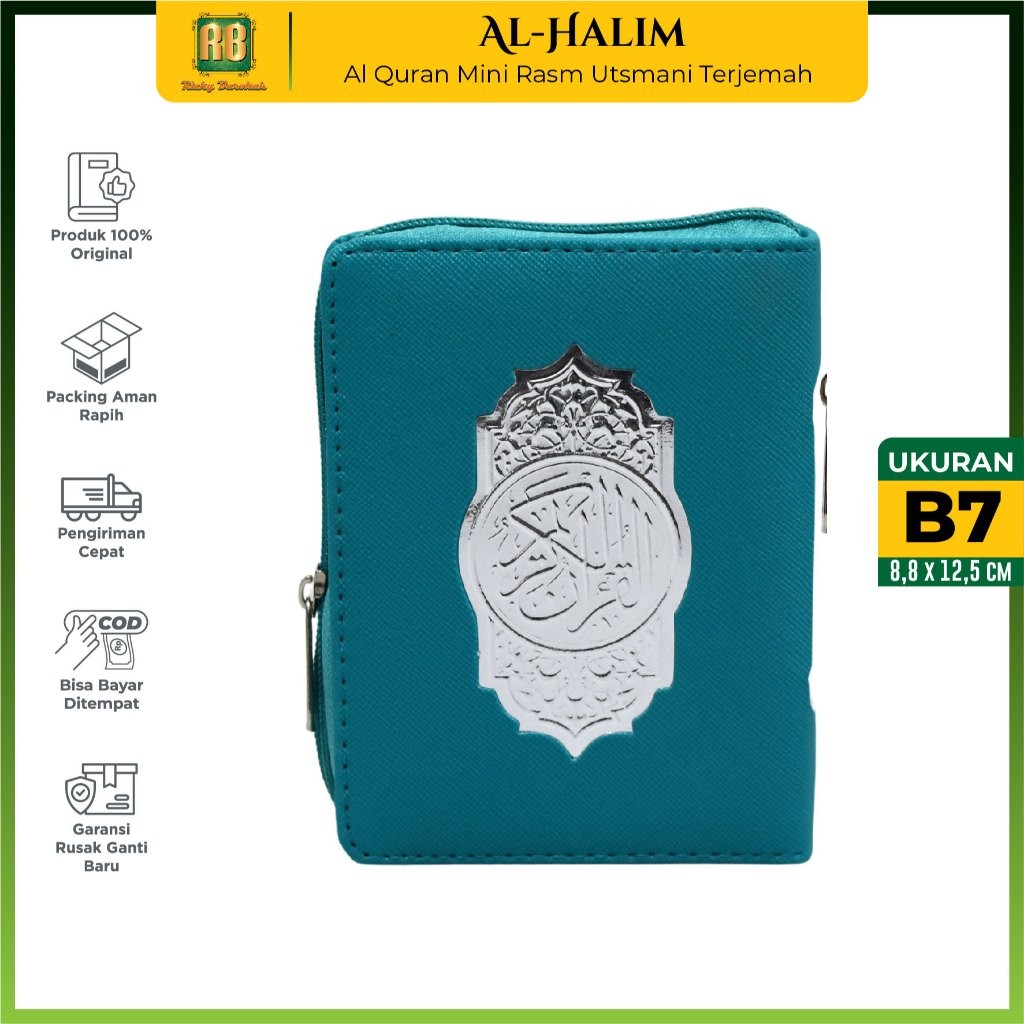 Alquran Kecil Terjemahan Al-Halim Rubu Qpp Resleting B7 Al Quran Mini Rasm Utsmani Terjemah Cover