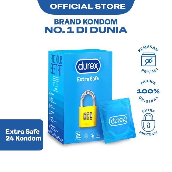 PvTerjamin- Durex Kondom Extra Safe 24s - Kondom Tebal Pria Kemasan Hemat