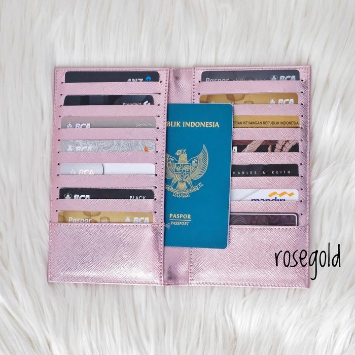 

Ready- Card Holder Dompet Kartu Book 24 Slot New Rose Gold / Silver / Gold