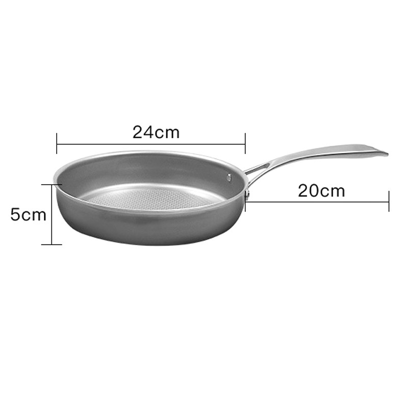 Titanium Frying Pan Honeycomb Non-stick Steak Frying Pan Omelet Pan 24/26CM Chinese Wok Suitable for