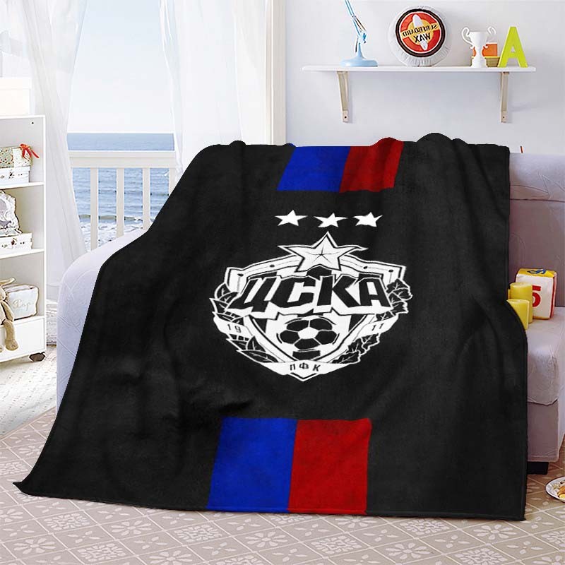 PFC CSKA Moscow Football Lightweight Comfortable Soft Breathable Ultra Warm Blanket Bedding Travel B