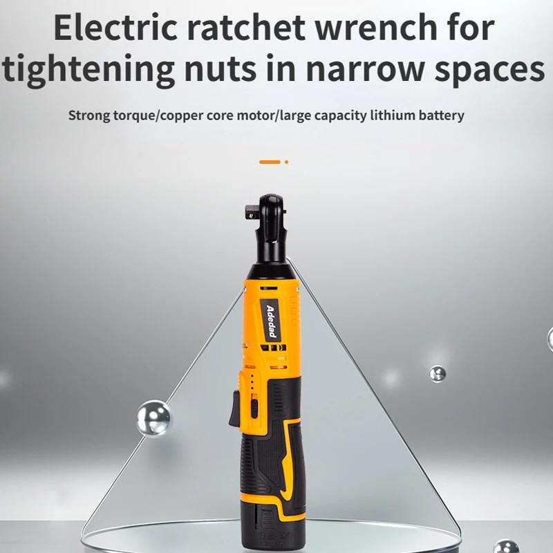 12V Impact Wrench Cordless Rechargeable Electric Wrench 3/8 Inch Right Angle Ratchet Wrenches Impact