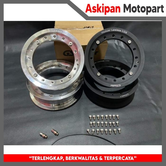 Velk velg velek tubles Gs scooter ring 8 inch modular vespa clasik super hitam dan polesh bagus