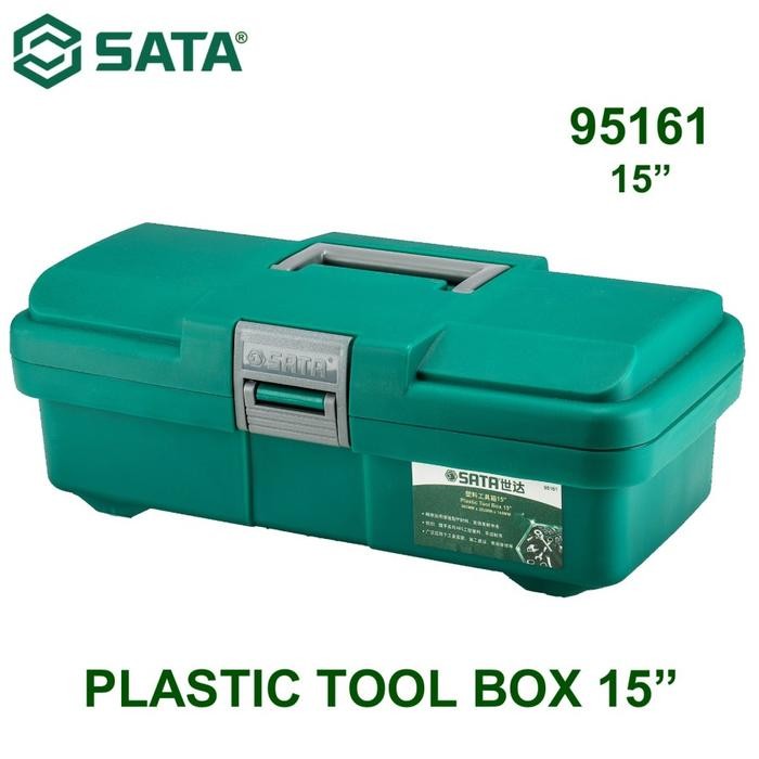 Stok Terbatas Tool Box Perkakas Plastik 95161 - Plastic Tool Box 15 Inch Sata Tools