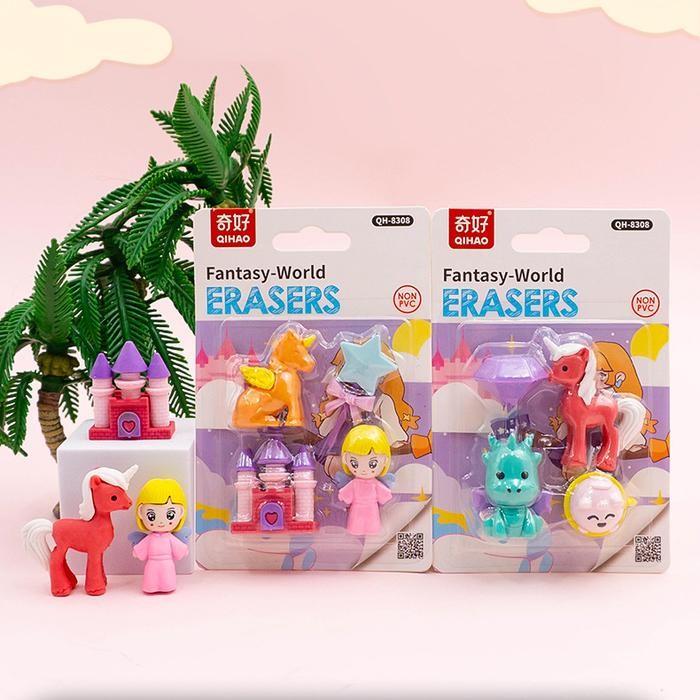 

ID 8308 PENGHAPUS SET KARAKTER MOTIF PRINCESS ISTANA UNICORN SENSORY PLAY DIY BELAJAR TOYS ICE