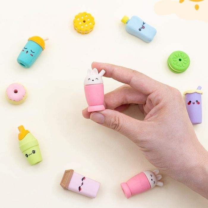 

ID 8313 PENGHAPUS SET KARAKTER MOTIF MILK TEA BOBA DONUT SENSORY PLAY DIY STATIONERY