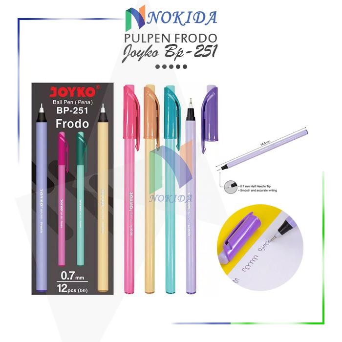 

ID NOKIDA PULPEN FRODO JOYKO BP-251/12 PCS / BALL PEN PENA 0.7 MM/1 PACK DEEP