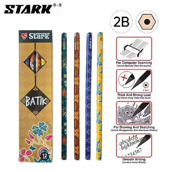 

ID PENSIL PENCIL 2B STARK BATIK 1 BOX ISI 12 PCS