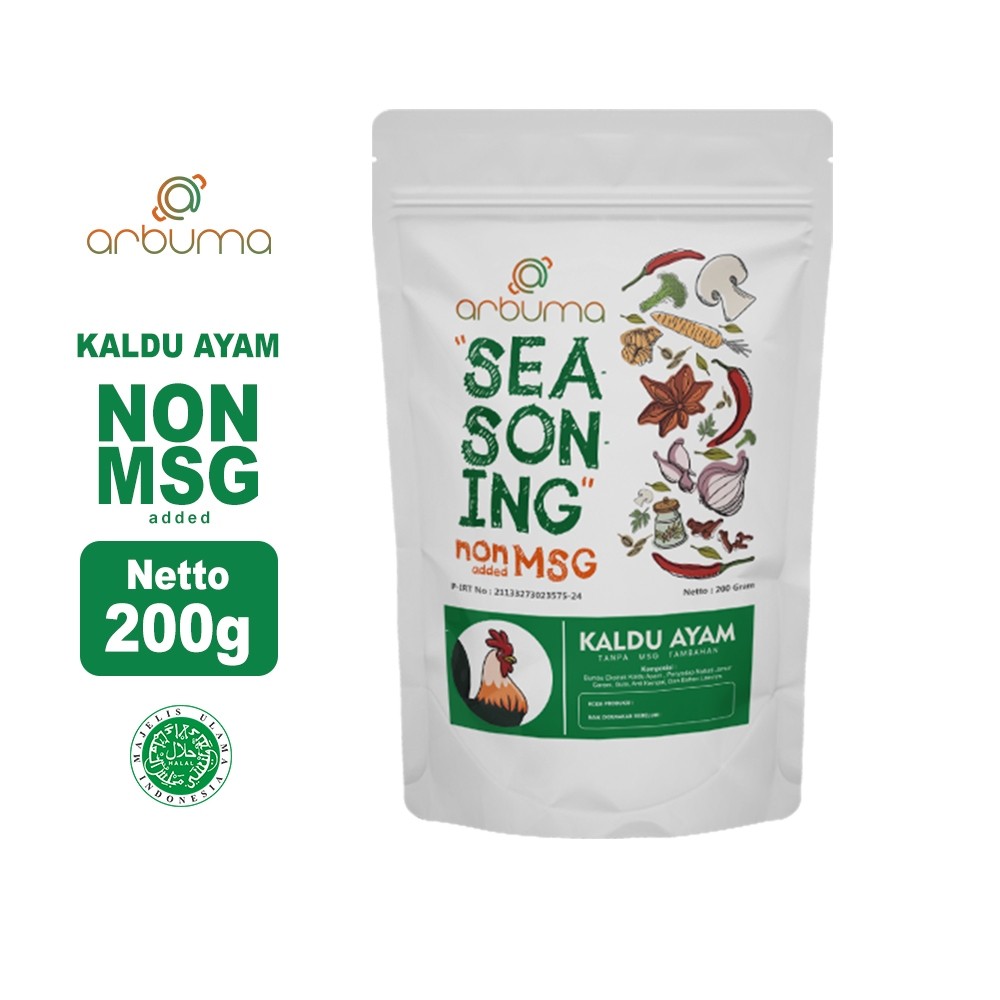 

ARBUMA Seasoning Kaldu Ayam Non MSG 200gr Halal Bumbu Masak Dapur Bubuk Instan Tabur Premium