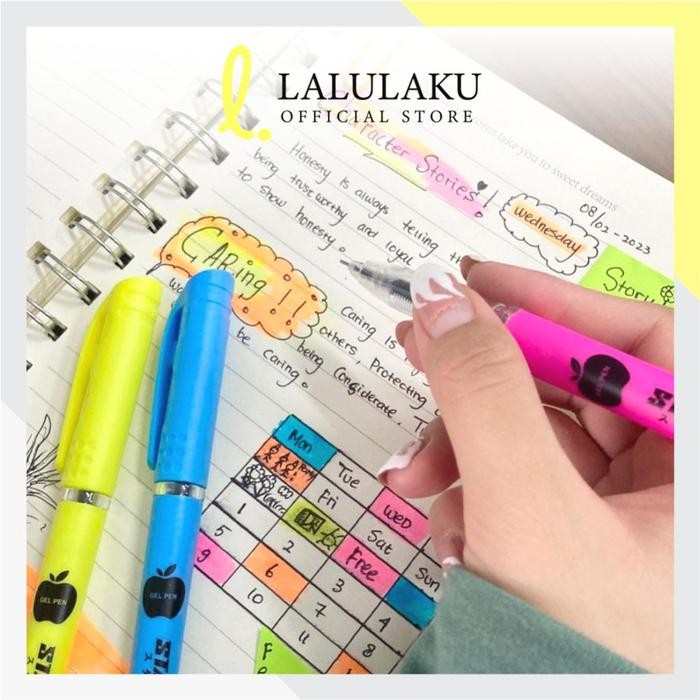 

ID PEN APEL GEL STARK 12 PCS PULPEN SEKOLAH KANTOR TINTA HITAM PEN APPLE