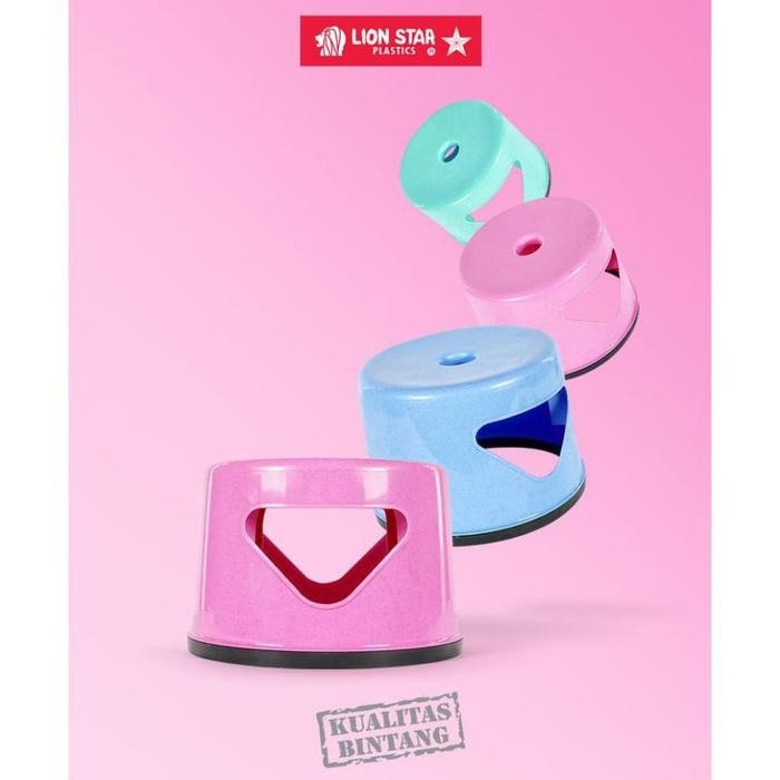 LION STAR JENGKOK BULAT BANGKU PENDEK BUNDAR GZZ13 KURSI PLASTIK *