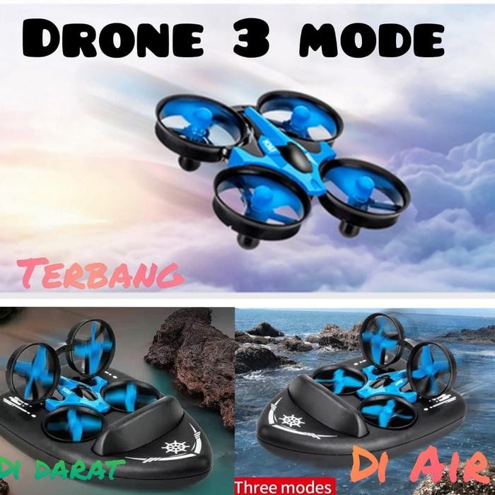 ( FreeOngkir ) Drone balap terbaru 3 mode 3in1 JJRC amphibi quadchopter racing boat Terlaris