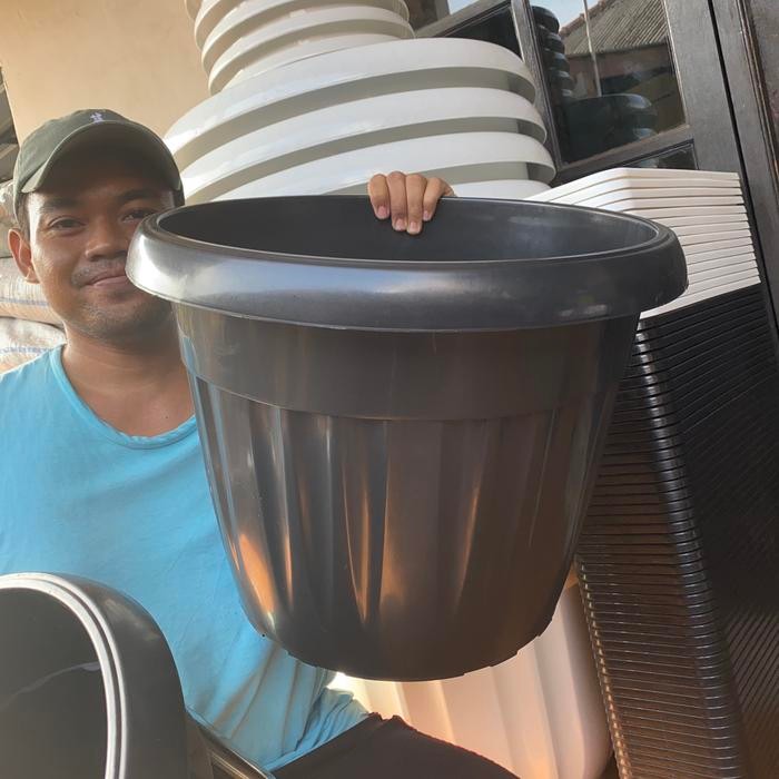 Thinkerbelllll Pot 45 Cm Hitam Jumbo Besar Untuk Tabulampot Di Pondok Gede