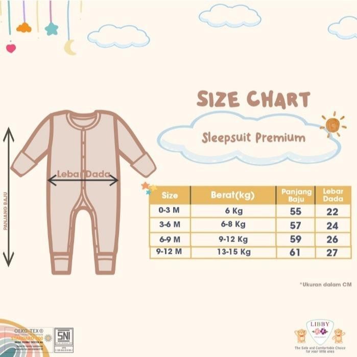 Modish- Libby Sanrio Premium Baju Tidur Bayi Sleepsuit Bodysuit Romper Bayi Perempuan Kuromi