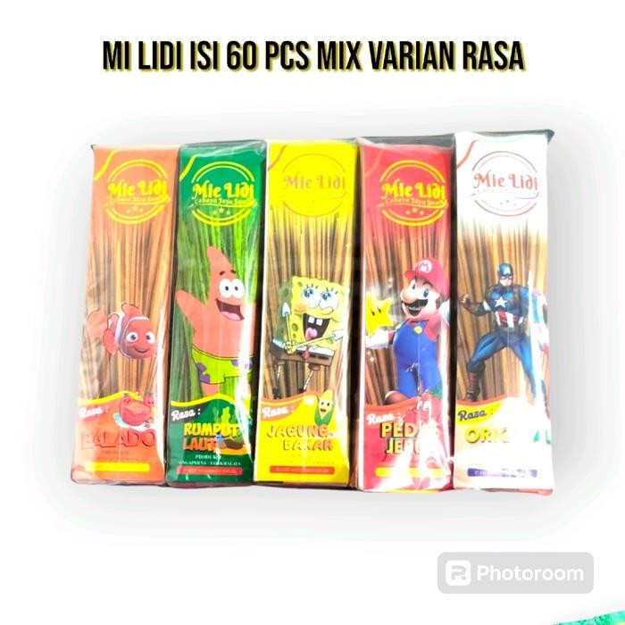 

MI LIDI @60 PCS - MILIDI LIDIAN VIRAL 6 ANEKA RASA - CEMILAN FOOD NOODLES PASTA