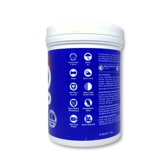 Senja_Craft No Drop 1Kg Cat Pelapis Anti Bocor Warna009 White-Putih Nodrop 1 Kg Cat Dinding
