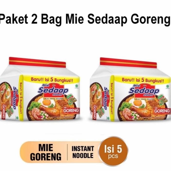 

(PAKET 2 BUNGKUS) SEDAAP GORENG ISI 5X90GR INSTAN MAKANAN NOODLES FOOD PEDAS