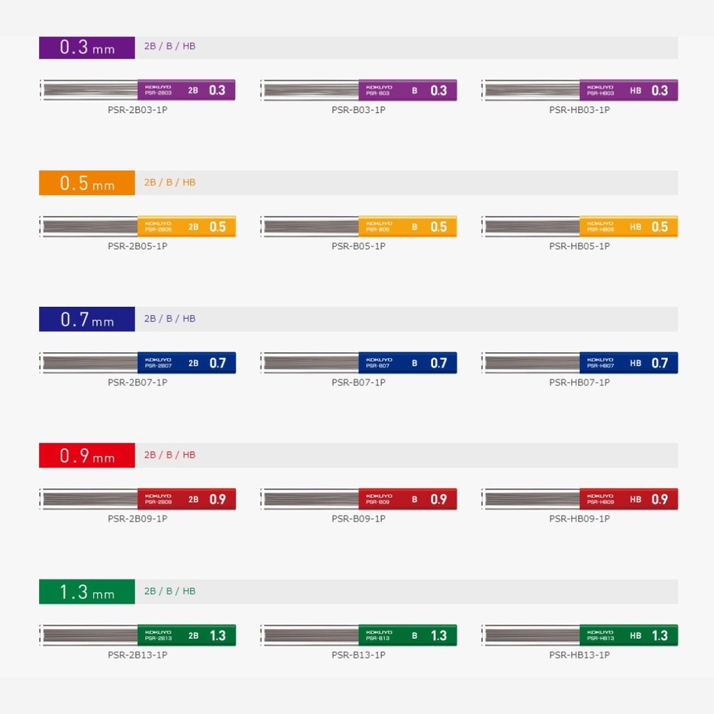 

Kokuyo Enpitsu Refill 0.3mm 0.5mm 0.7mm 0.9mm 1.3mm Isi Pensil Mekanik