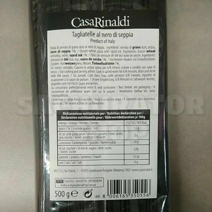 

Ready Casa Rinaldi Acolori Nero Di Seppia Black Squid Ink Tagliatelle Pasta