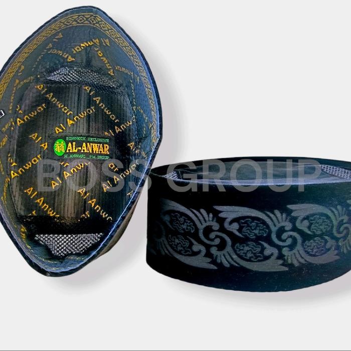 Songkok nasional Peci LASER MOTIF grafir ukiran songkok Lembut Muslim Nyaman Keren Bordir Kopiah