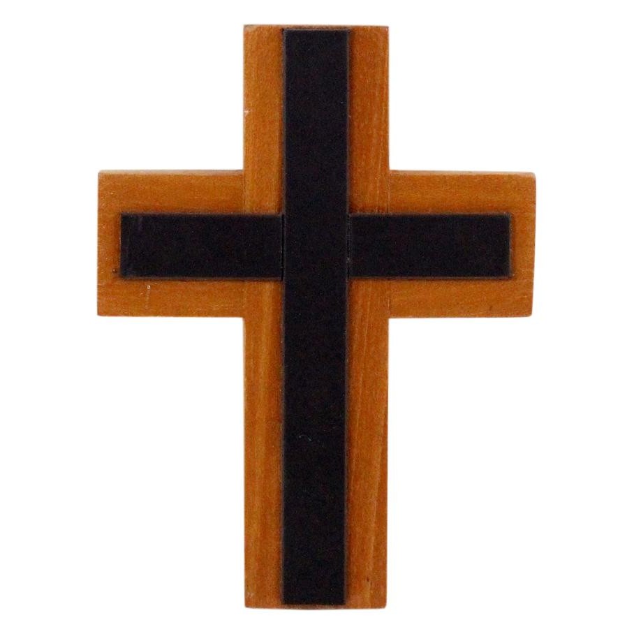 Laser Engraved Magnet - Magnet Salib dengan Ukiran Kayu *