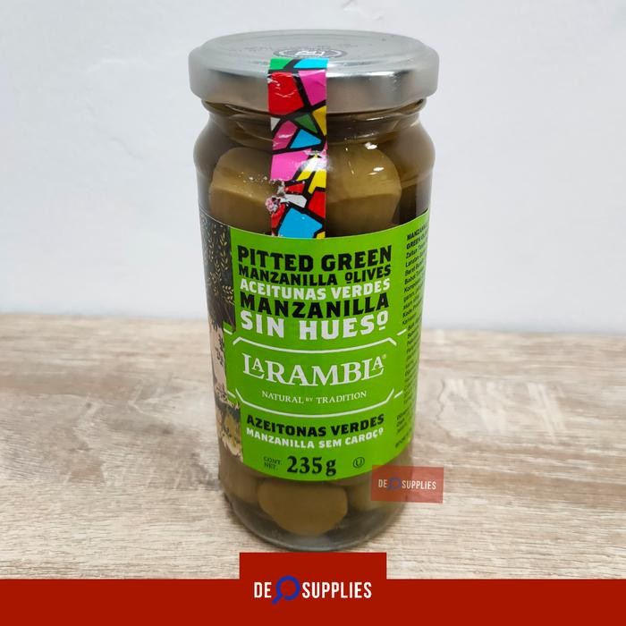 

PastikanDikirimLgsg- La Rambla Buah Zaitun Olive Hijau - Mzanilla Green Pitted Olives 235g