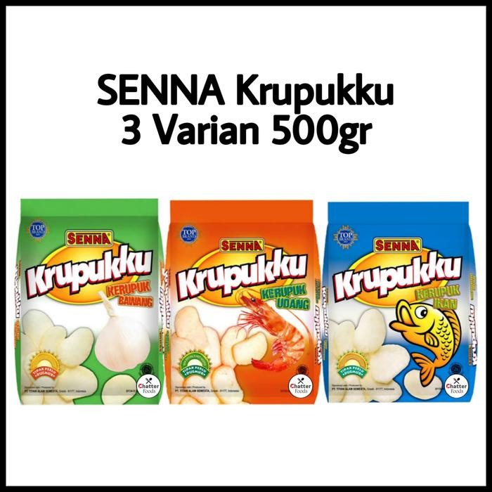 

PastikanDikirimLgsg- SENNA Krupukku 500g (3 VARIAN : Ikan / Bawang / Udang) Camilan Kerupuk