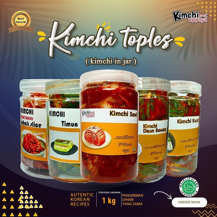 

PastikanDikirimLgsg- Kimchi In Jar 1 Kg Kimchi Original Korea Halal Authentic Korea ( Jar )