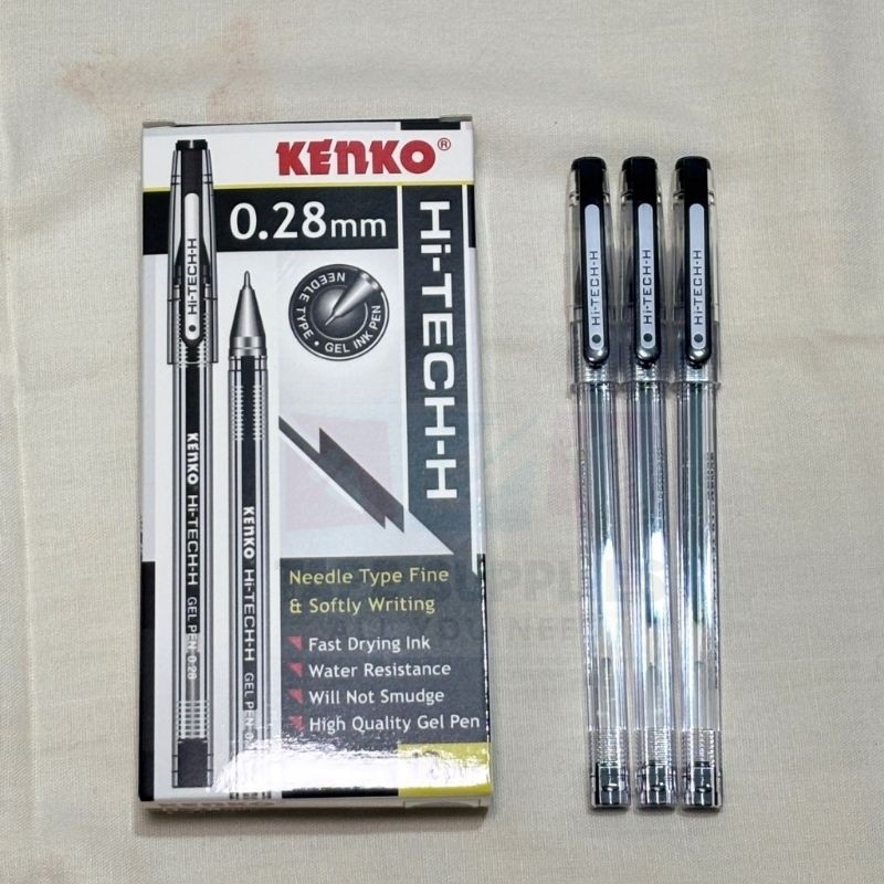 

(12 pcs) Pulpen Gel Kenko Hi-Tech - Ujung Jarum 0.28mm