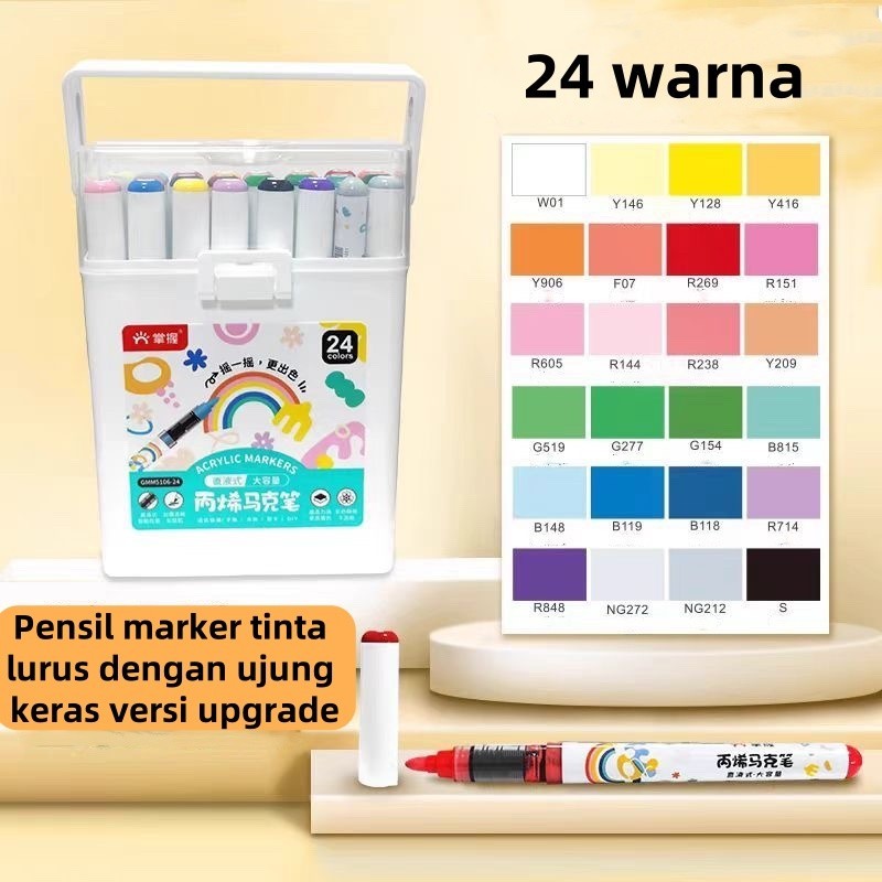 

Grasp Pensil Marker Akrilik Tipe Langsung Ujung Keras 60 Warna Spidol Pensil Pewarna Pensil Lukis-