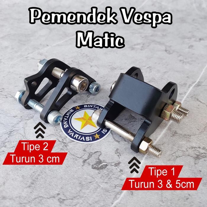 Lowering Kit Vespa Sprint Primavera Lx S Zelioni Pemendek Shock