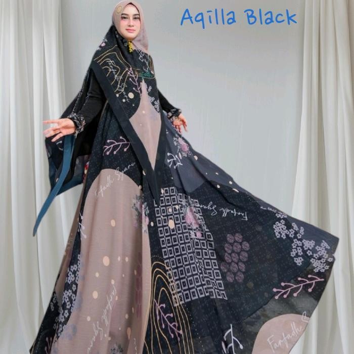 Zahra- Gamis Printing Aqilla By Farfadh Syari Terlaris Premium Ceruty Printing - Dress,