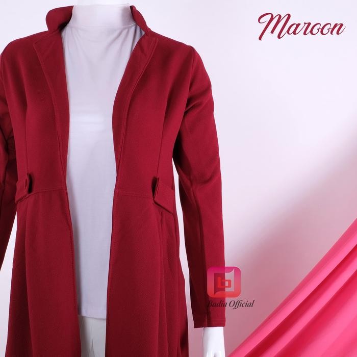 Hijrahive- Outer Panjang Wanita - Long Outer Cardigan Lengan Panjang Polos Muslim