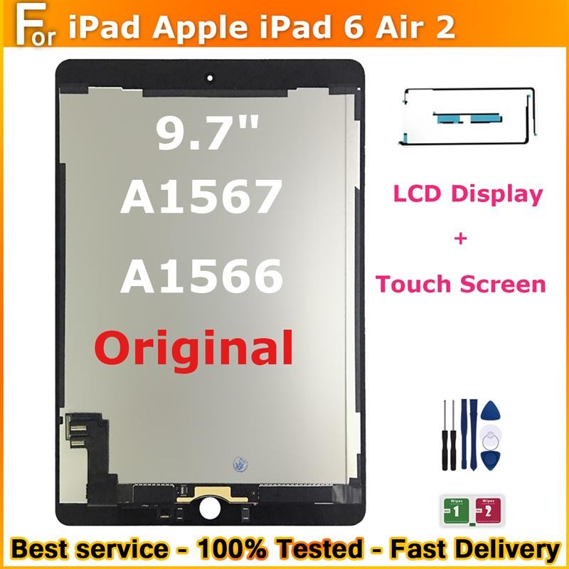New 19+ Original LCD 9.7"For iPad  iPad 6 Air 2 A1567 A1566 LCD Display Touch Screen Assembly Digiti