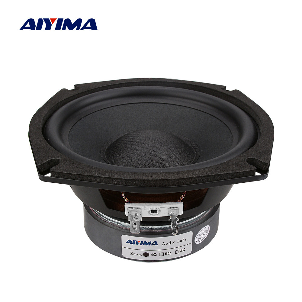Top AIYIMA 5.25 Inch Subwoofer Speaker Sound Driver 4 8 Ohm 120W Speaker Column Home Theater Hifi Po