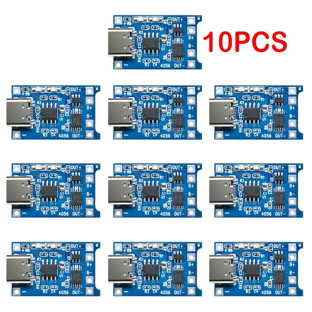 10Pcs 5V TYPE-C Micro USB 18650 TP4056 TC4056A BMS Lithium Battery Charging Board Charging Module Wi