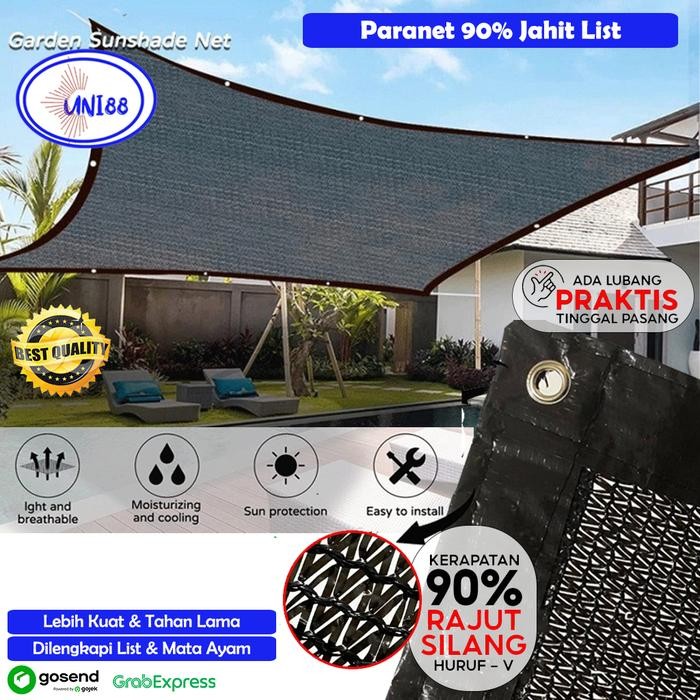 KirimLgsgGan- Jaring Paranet 95% Tebal / Paranet 90% Anti Uv / Paranet Jahit List Ring Terpal /