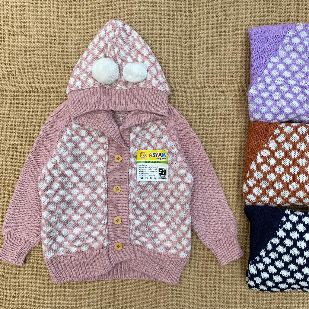 Jaket Rajut Bayi Jaket Bayi Baru Lahir Sweater Rajut Bayi Jaket Rajut 0-6 Bulan Asyam Baby