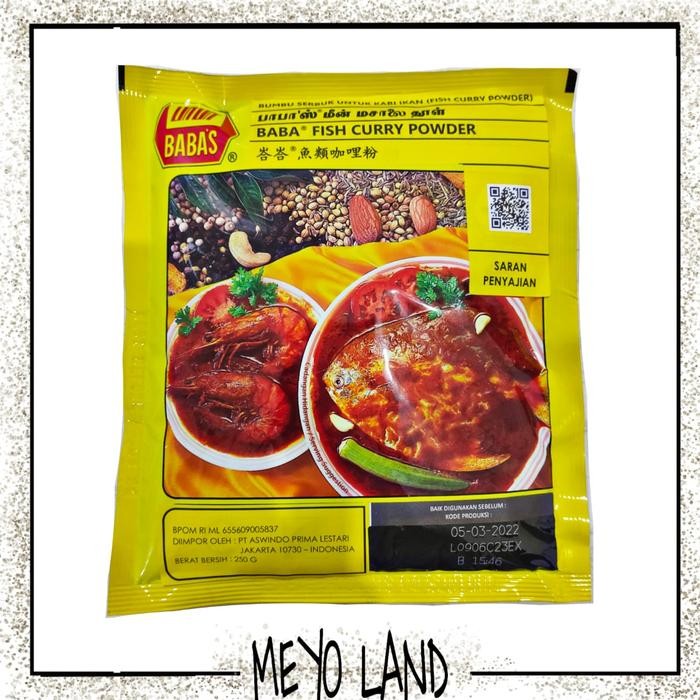 

New BABA Bumbu Kari ikan 250g Babas Bubuk fish Curry Powder Malay 250 gr